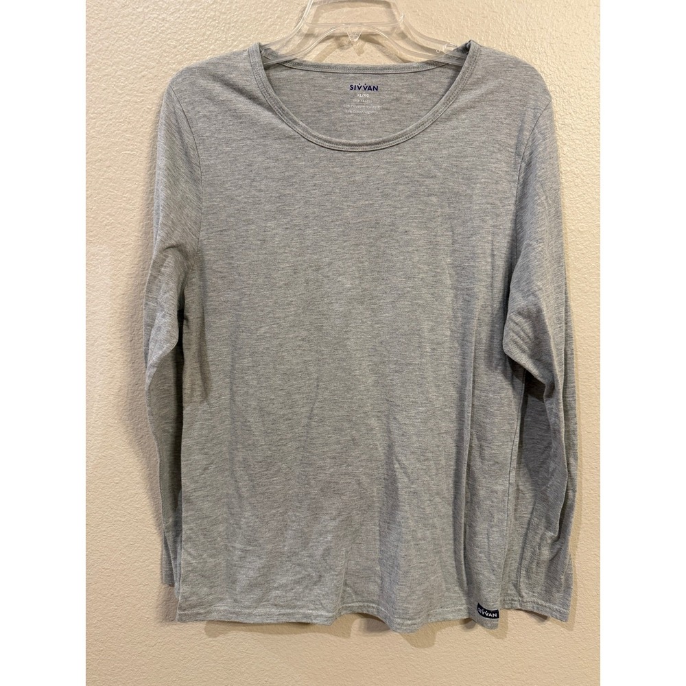 Sivvan Long Sleeve Tee Women XL Gray Excellent Underscrub Base Layer RN 144859